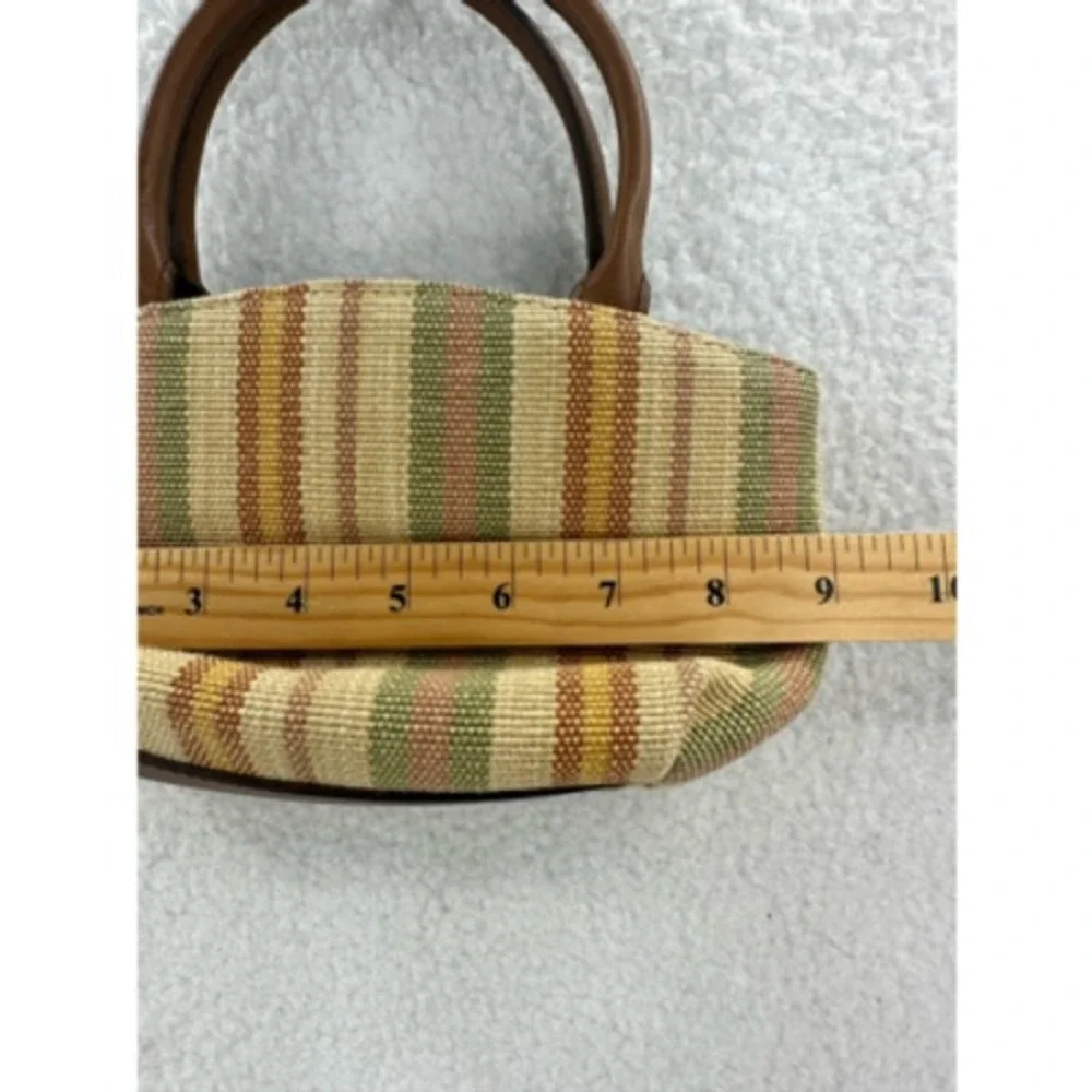 Fossil Satchel Bag Womens Small Multicolor Striped Woven Good Crossbody Strap